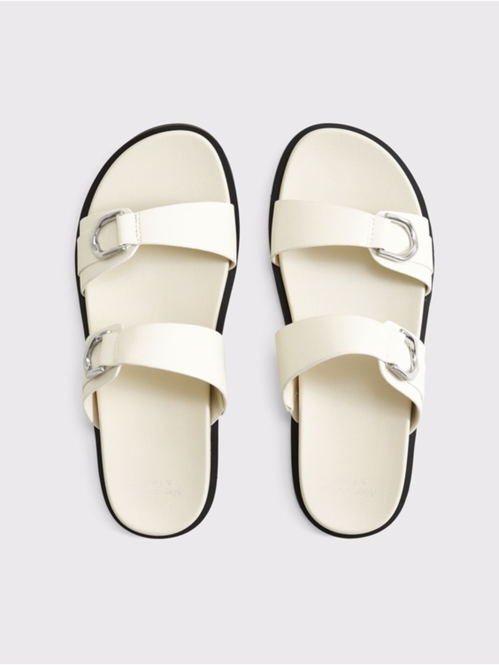 Abercrombie & Fitch Cream Double-Strap Hardware Sandals Size 7 NEW